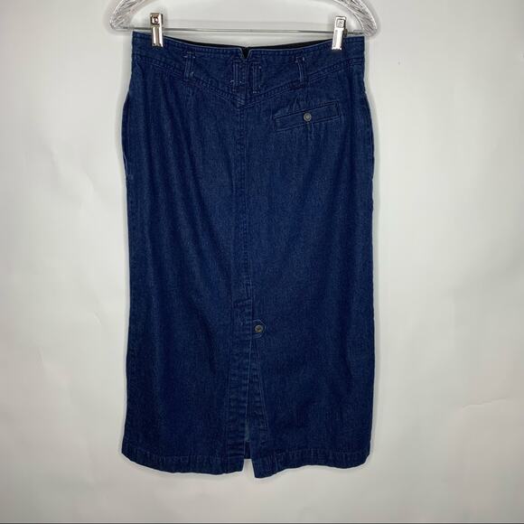 Vintage Liz Sport Denim Jean Midi Maxi Skirt 30" waist - Picture 2 of 5